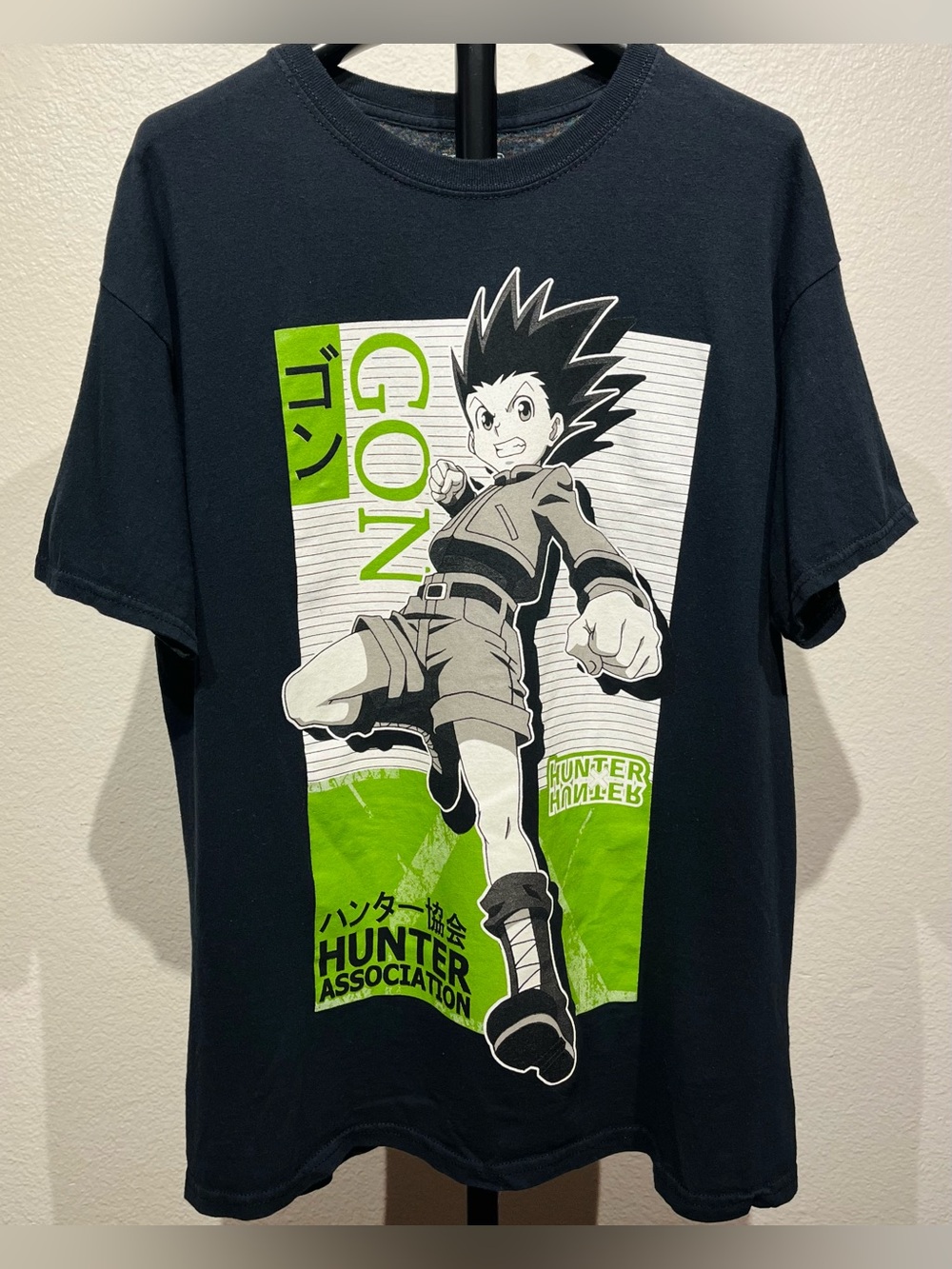 Hunter X Hunter Black Graphic Tee with Green Gon Artwork - Size L (Men’s)